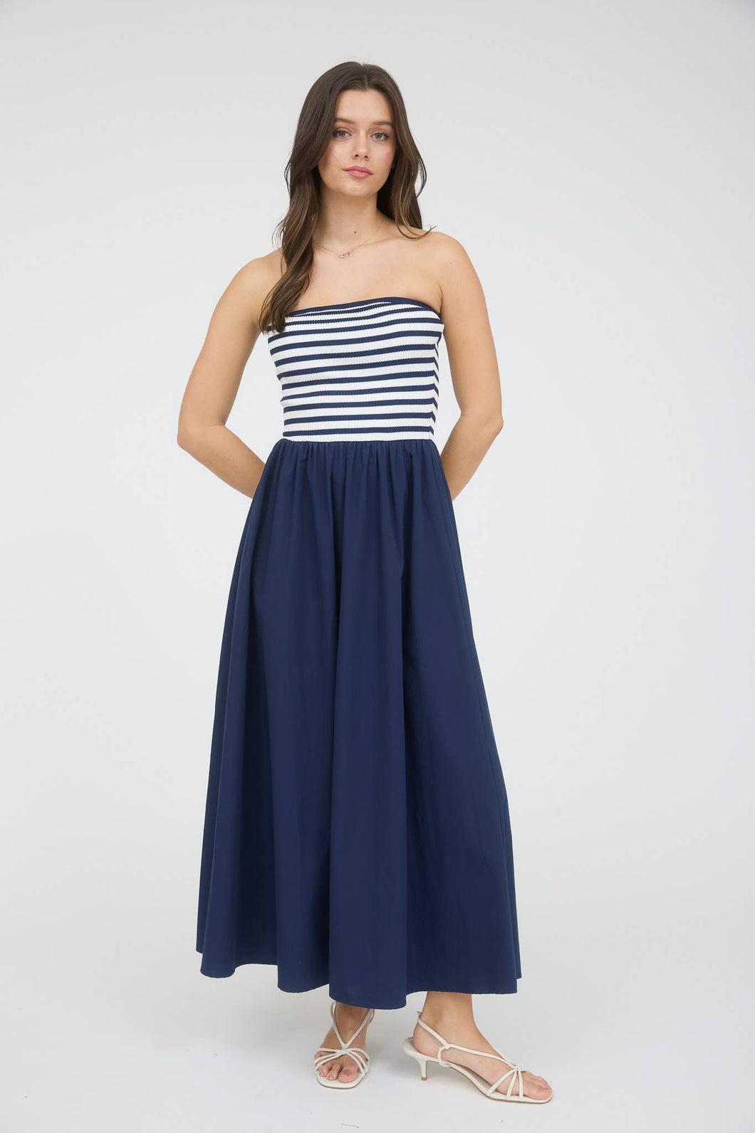 Stripe Knit Midi Dress