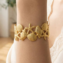 Load image into Gallery viewer, Gold Sea Life Cuff Bracelet
