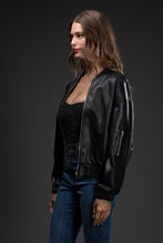 Load image into Gallery viewer, ZIP UP FAUX LEATHER BOMBER JACKET
