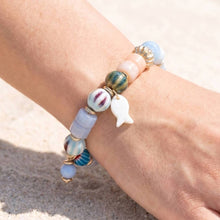 Load image into Gallery viewer, Mixed Bead Fish Charm Stretch Bracelet

