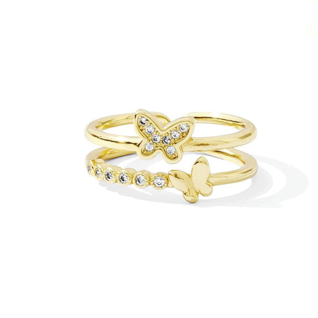 Delicate Butterflies Adjustable Ring