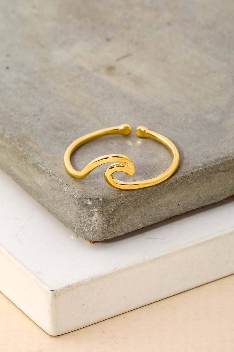 Wave Cutout Adjustable Ring