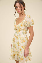 Load image into Gallery viewer, FLORAL CORSET MINI DRESS YELLOW
