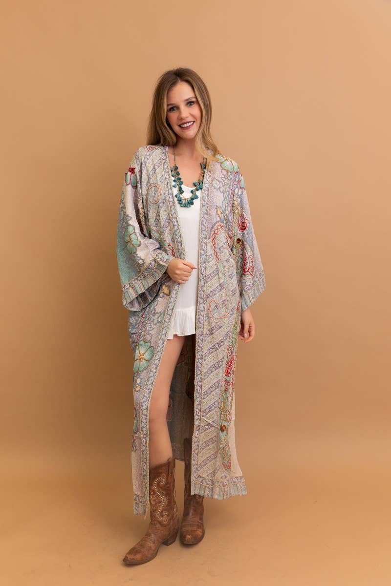 Rodeo Queen Paisley Blossom Stitch Kimono 📿