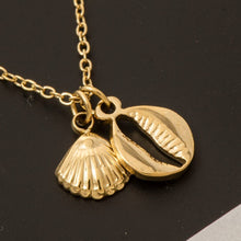 Load image into Gallery viewer, Stainless Steel Double Sea Shell Pendant Necklace
