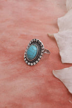 Load image into Gallery viewer, Oval Cut Adjustable Turquoise Ring
