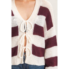 Load image into Gallery viewer, Striped V-Neck Sweater Cardigan
