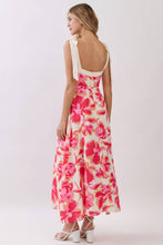Load image into Gallery viewer, Floral Print Adjustable Tie Straps A Line Dress
