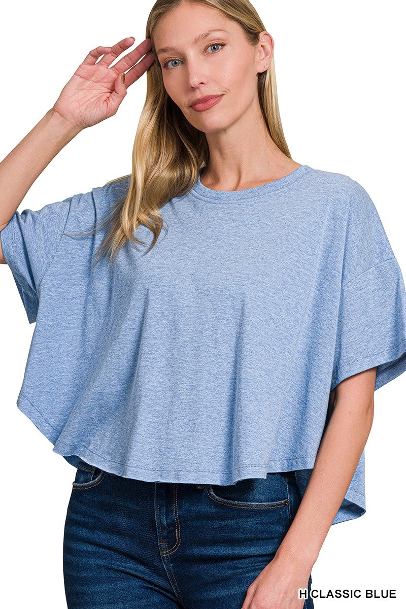 Cotton Round Neck Short Sleeve Top