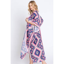 Load image into Gallery viewer, Aztec Print Open Front Long Kimono
