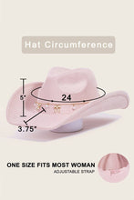 Load image into Gallery viewer, Ribbon Bow Pearl Chain Cowboy Hat

