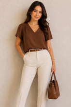 Load image into Gallery viewer, Effortless Grace V-Neck Blouse
