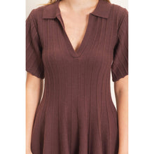 Load image into Gallery viewer, Ribbed Knit Collared Dress
