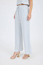 Load image into Gallery viewer, STRIPE SLEEVELESS BLOUSE WIDE LEG PANT SET
