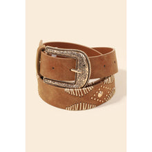 Load image into Gallery viewer, Floral Etched Buckle Belt
