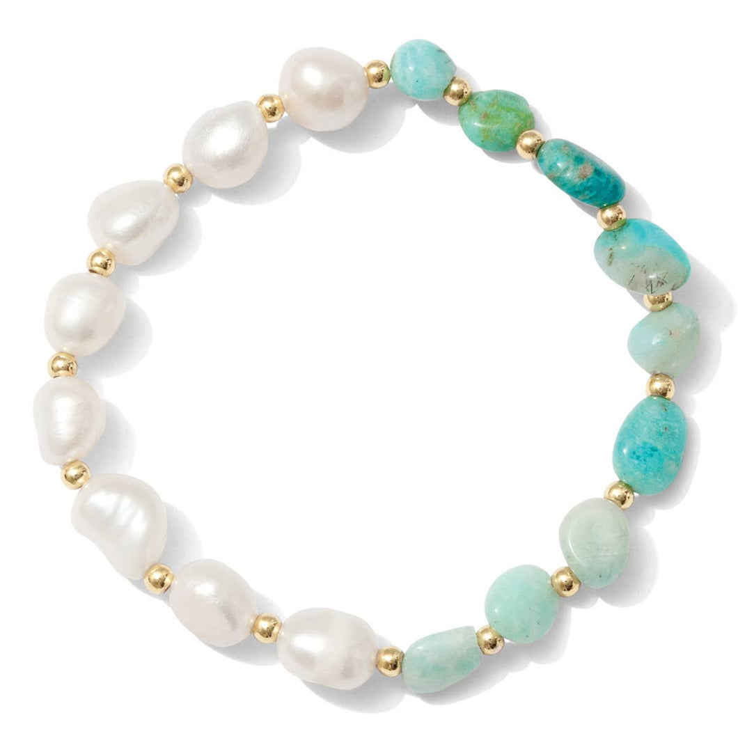 Pearl & Stone Stretch Bracelet