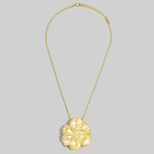 Load image into Gallery viewer, Oversized Puff Flower Pendant Snake Chain Necklace
