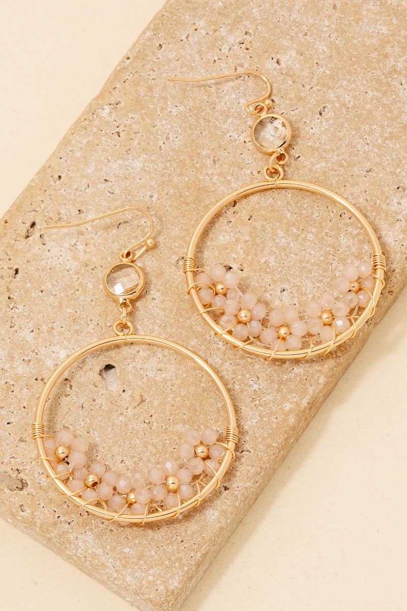 Multi Beaded Flowers Earrings