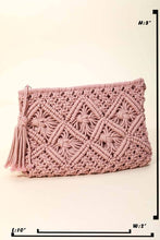 Load image into Gallery viewer, Crochet Clutch Tassel Bag
