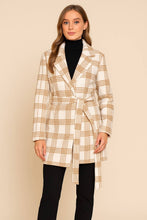 Load image into Gallery viewer, Plaid Print Open Front Cozy Coat
