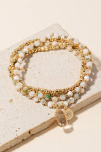 Load image into Gallery viewer, Rectangle Gem And Disc Charm Beaded Bracelet Set
