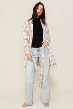 Load image into Gallery viewer, Plaid Print Open Front Cozy Coat
