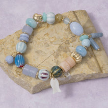 Load image into Gallery viewer, Mixed Bead Fish Charm Stretch Bracelet
