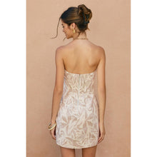 Load image into Gallery viewer, Tropical Leaf Button Placket Strapless Mini Dress
