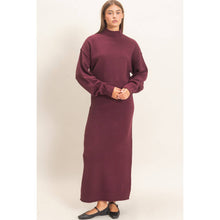 Load image into Gallery viewer, High Neck Long Sleeve Top and Maxi Skirt Set
