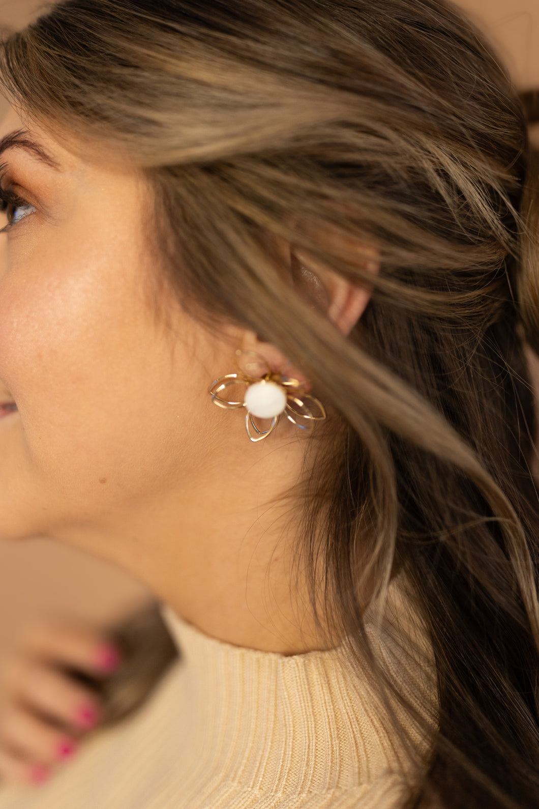 Opal Flower Earrings