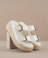 Load image into Gallery viewer, The Porto White | Fun Flatform with Double Buckle Detail
