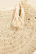 Load image into Gallery viewer, Straw Braided Semi Circle Tote Bag
