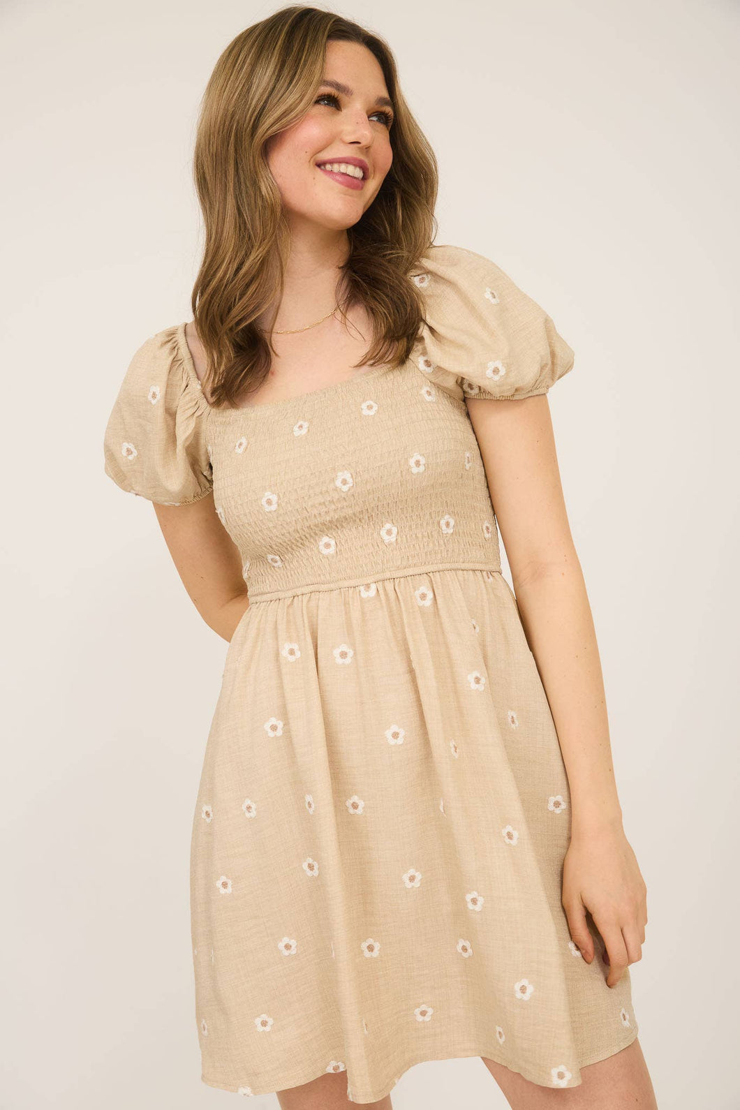 DAISY SMOCKED MINI DRESS