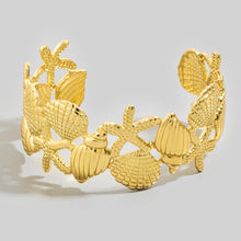 Load image into Gallery viewer, Gold Sea Life Cuff Bracelet
