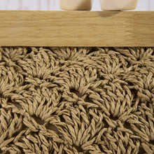 Load image into Gallery viewer, Crochet Paper Straw Wood Frame Clutch

