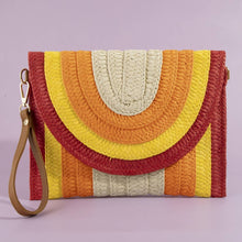 Load image into Gallery viewer, Arch Woven Straw Envelope Clutch
