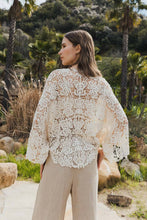 Load image into Gallery viewer, Crochet Floral Petal Kimono Wrap
