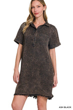 Load image into Gallery viewer, Tencel Mineral Washed Collared Shirts Dress
