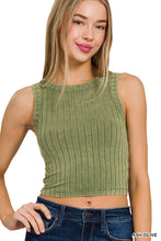 Load image into Gallery viewer, RIBBED SLEEVELESS CROPPED TANK TOP
