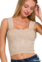 Load image into Gallery viewer, WASHED RIBBED SEAMLESS TOP WITH BRA PADS
