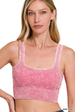 Load image into Gallery viewer, WASHED RIBBED SEAMLESS SQUARE NECK WITH BRA PADS

