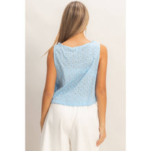 Load image into Gallery viewer, Sleeveless Textured Eyelet Top
