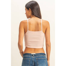Load image into Gallery viewer, Ribbed Lace Crop Top
