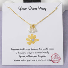 Load image into Gallery viewer, 18K Gold Dipped Triple Pearl Charm Necklace
