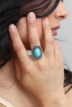 Load image into Gallery viewer, Oval Cut Adjustable Turquoise Ring
