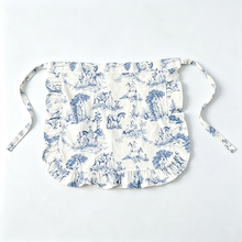 Load image into Gallery viewer, CouldNook Blue Toile Waist Apron - Layered Scenic Ruffle
