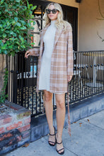 Load image into Gallery viewer, Plaid Print Open Front Cozy Coat
