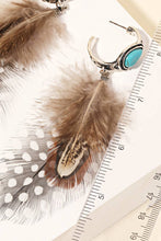 Load image into Gallery viewer, Western Hoop Feather Drop Earrings
