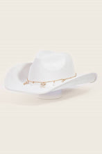 Load image into Gallery viewer, Ribbon Bow Pearl Chain Cowboy Hat

