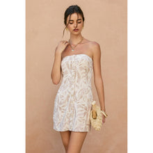 Load image into Gallery viewer, Tropical Leaf Button Placket Strapless Mini Dress
